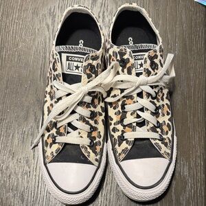 Custom leopard print All-Star Converse women’s shoes
